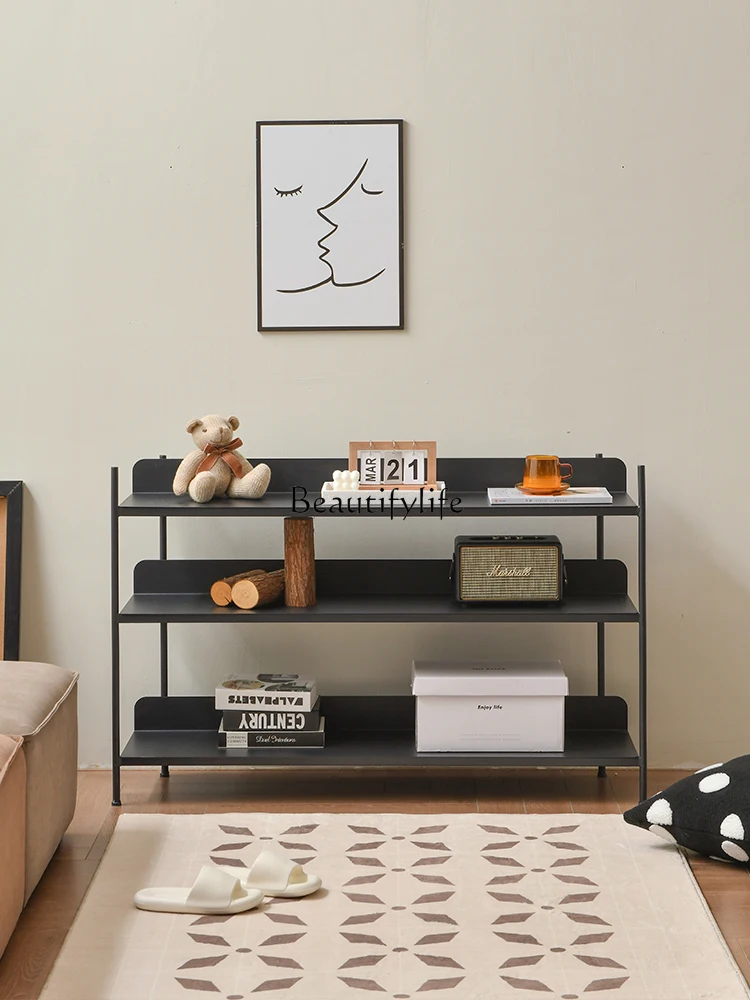 

Wrought iron shelf floor-to-ceiling bookcase household living room storage cabinet