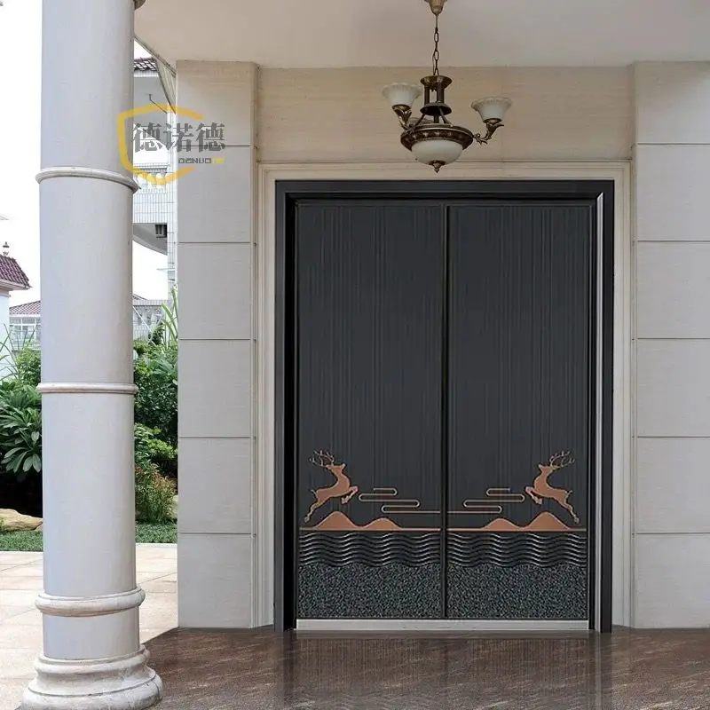 

Villa door double door rural rural home self-built house to open door mother copper entry door cast aluminum door custom