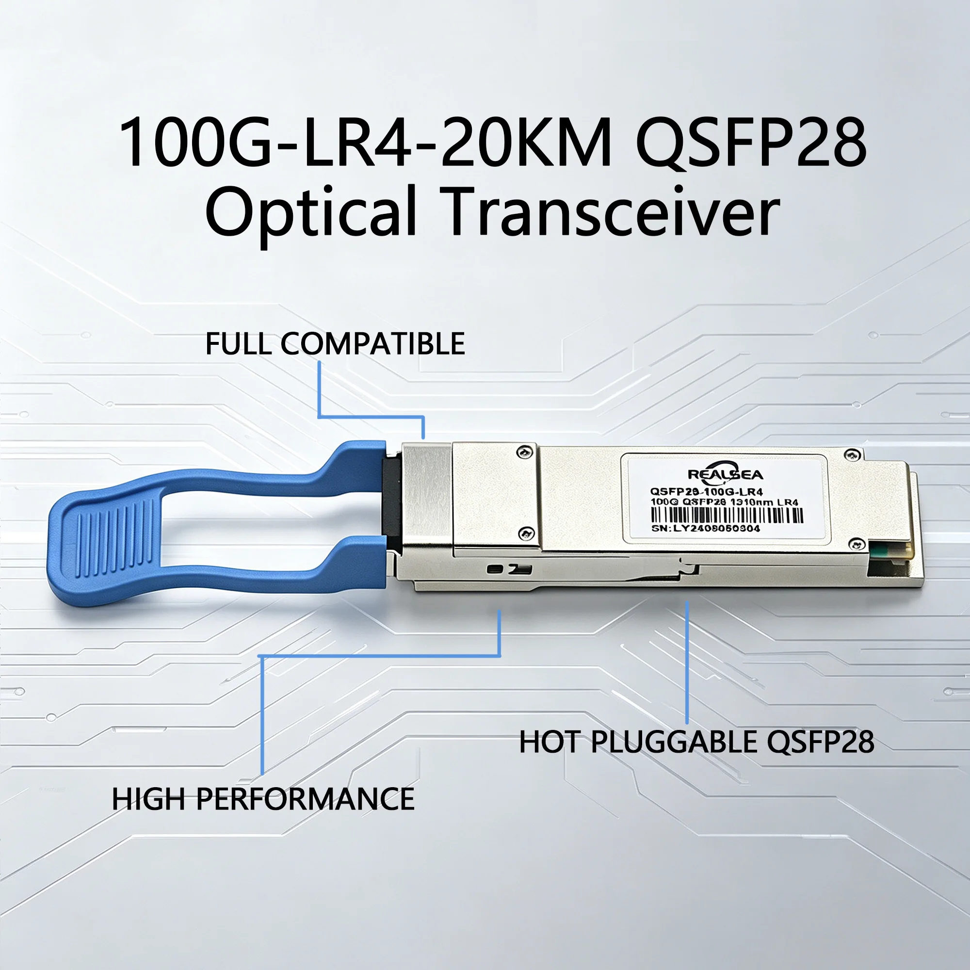 

Модуль QSFP28 100Gb 20км 100Gbase-LR4 20км LC