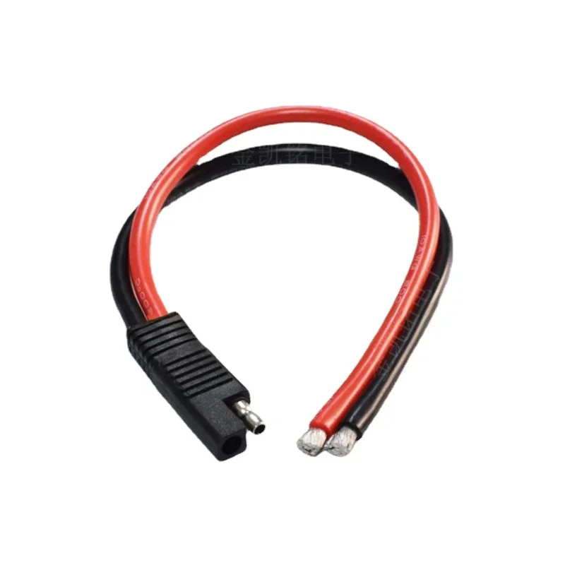 

30cm 10AWG Pure Copper Silicone Wire, 5.3mm² Photovoltaic Solar Extension Cable, SAE Plug Power Line