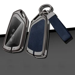 Leather Car Metal Key Case Cover For VW Golf 8 MK8 ID.3 ID.4 Cupra Skoda Octavia A8 SEAT Leon MK4 2020 2021 Formentor Tarraco