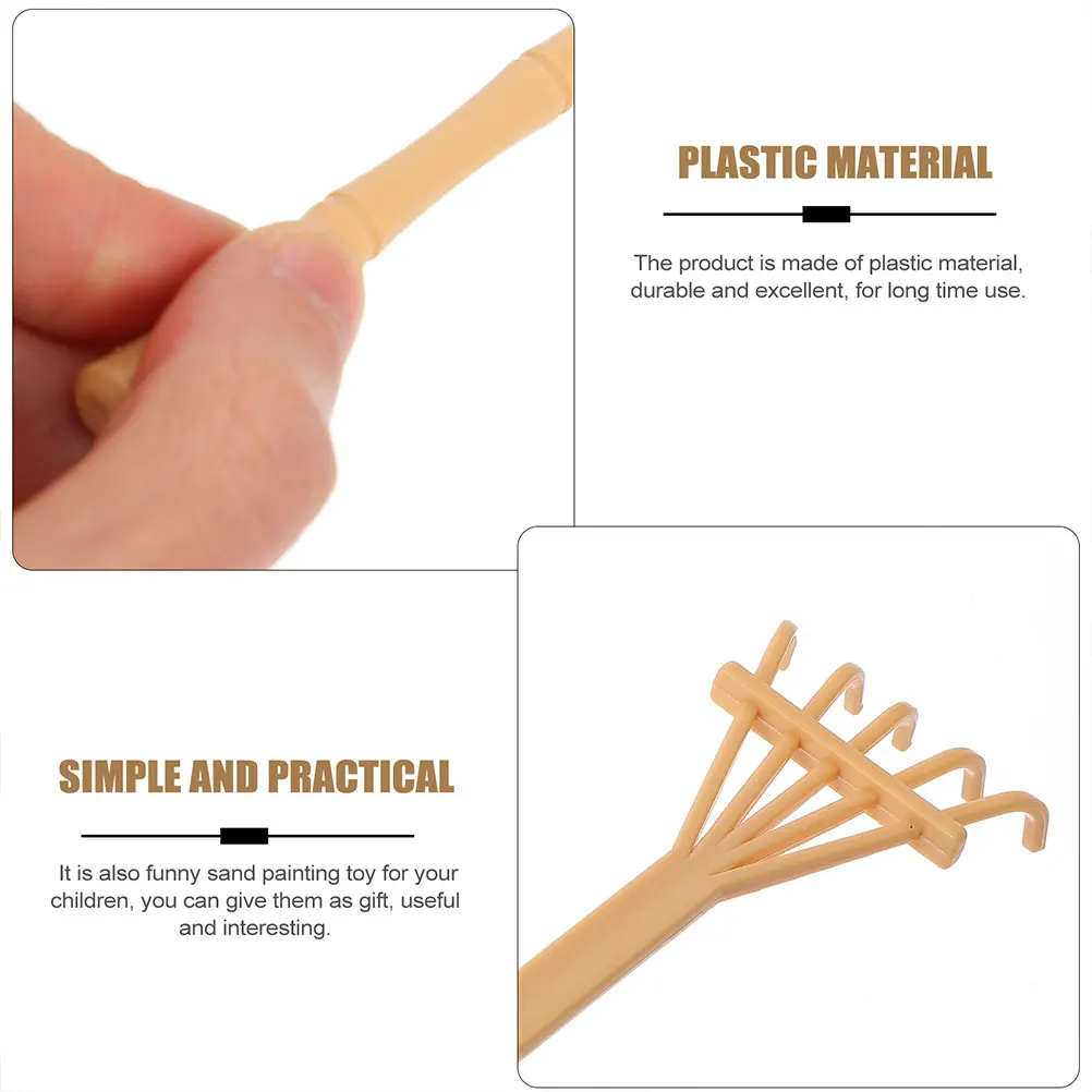 Juego de 2 herramientas de rastrillo de arena para escritorio, accesorios de jardín Zen, Mini rastrillos, Kit para líneas, círculos compactos para relajación