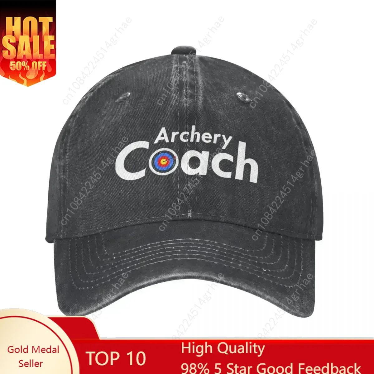 

Vintage Archery Bow And Arrow Hunter Hunting Baseball Cap for Men Women Distressed Denim Headwear Adjustable