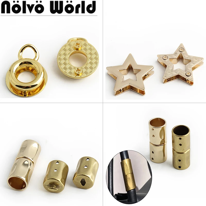 Round Shape Metal Bags Screw Clip Clasps For DIY Purse Leather Handbag Shoulder Strap Protect Connector Hang Buckle Accessories