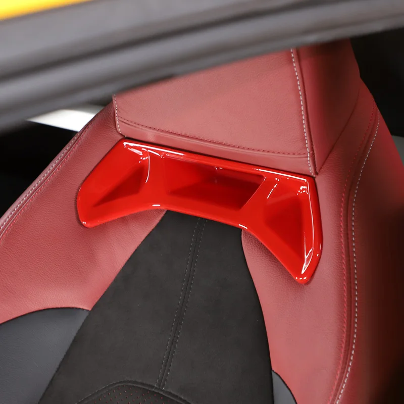 ل 2019-2022 تويوتا GR Supra A90 ABS ألياف الكربون نمط سيارة التصميم مقعد السيارة الخلفي غطاء الكسوة ملصق اكسسوارات السيارات الداخلية