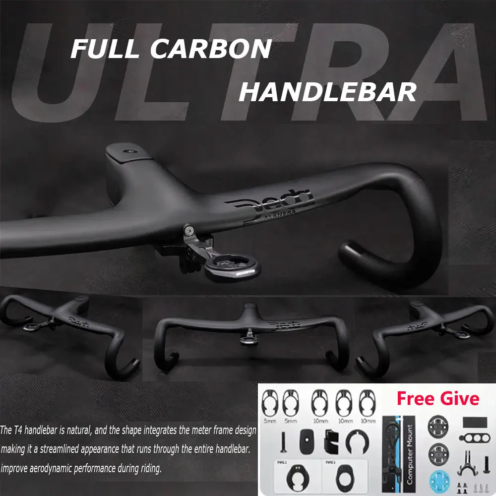 

2025 DA T4 ULTRA Road Bike Internal Cable Integrated Bicycle Handlebar,Full Carbon Fiber Bicycle Cockpit With Mount,28.6mm,