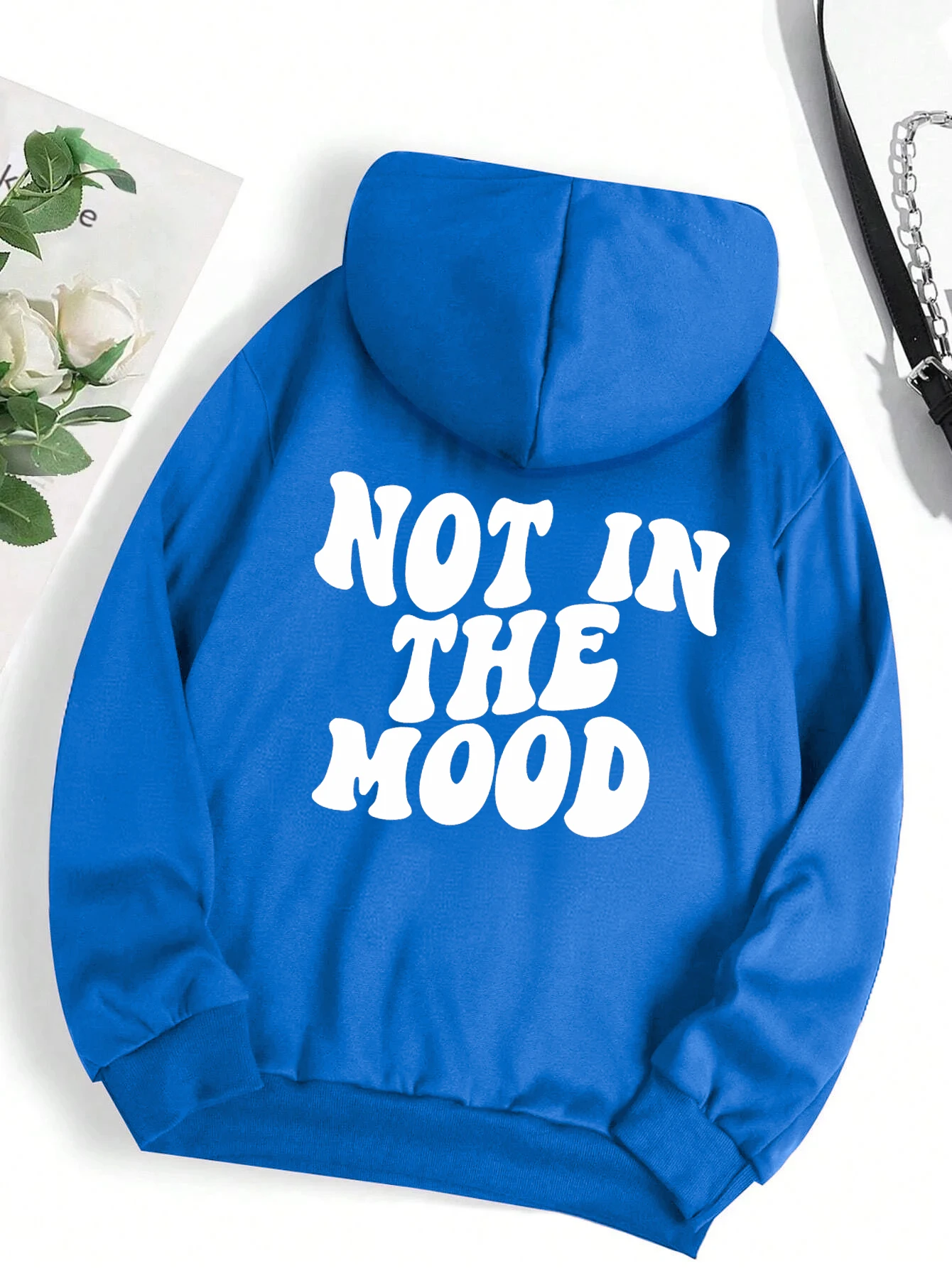 Not In The Mood Personality Letter Female Hoodies Casual Loose 