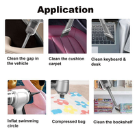 2X 120W Cordless Air Blower Handheld Portable Air Duster Mini 9000Pa Wireless Car Vacuum Cleaner Cyclonic Suction Home A