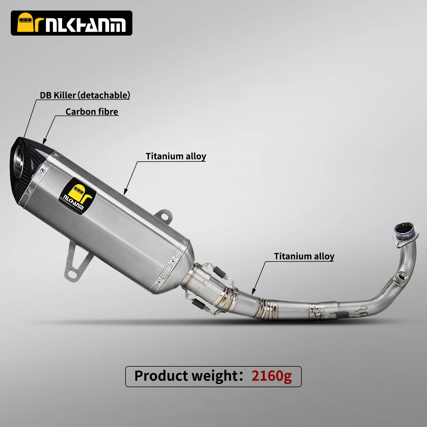 For ZONTES 350E motorcycle exhaust system modification with full Ti. alloy and Ti. muffler for ZONTES 350E -2025