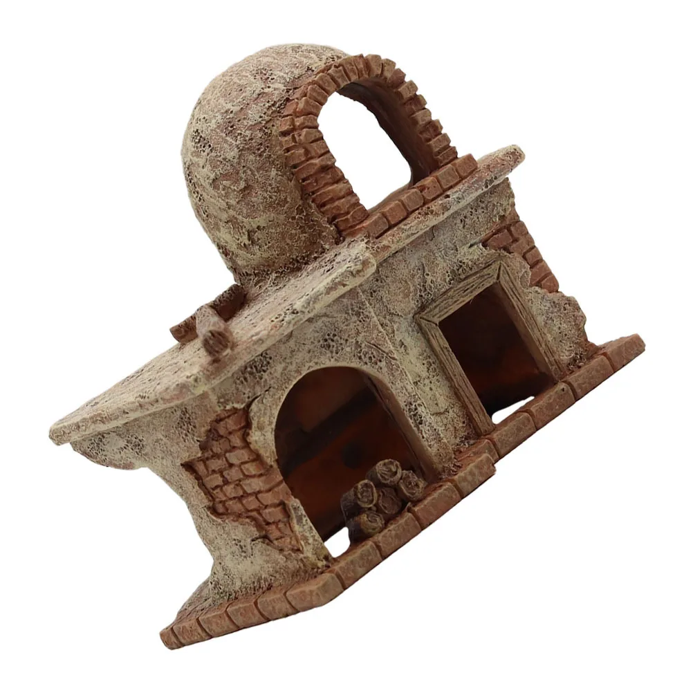 

Aquarium Hiding Decor Vintage Resin Statue Realistic Fish Tank Layout Adornment for Reptile Box Nature Simulation