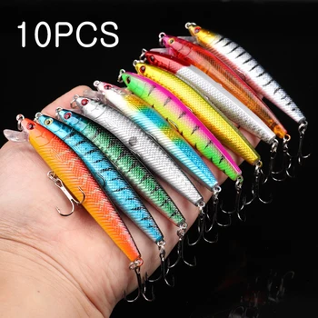 10/5Pcs Minnow Angeln Lockt Schwimmende Harten Köder 95mm 7g Künstliche Köder Wobbler Crankbait Karpfen Barsch pesca Angelgerät