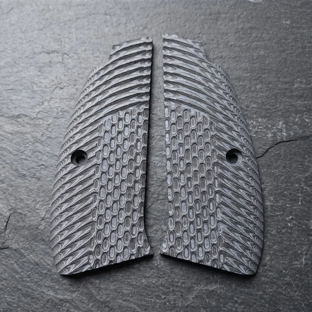Full Size 1911 Replacement Grips Unique Double Embossed Pattern Wear-resistant G10 Gun Handle Accessories