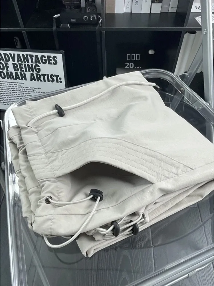 

American Sle Folded Paratrooper Workwear Pants Men Summer Loose Straight Casual Outdoor Functional Hiking Mountain Climbing...