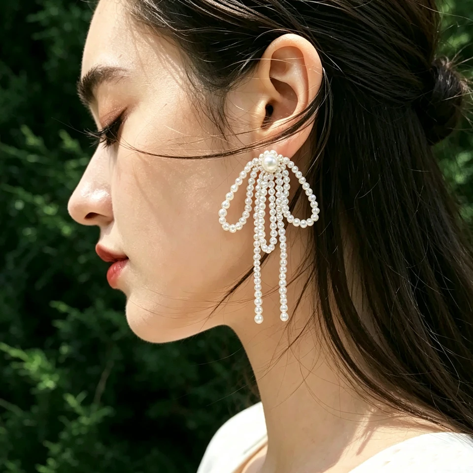 ZAKOL Gorgeous Imitation Pearl Beads Long Tassel Earring for Women Fashion Elegant Wedding Party Jewelry Anniversary Gift
