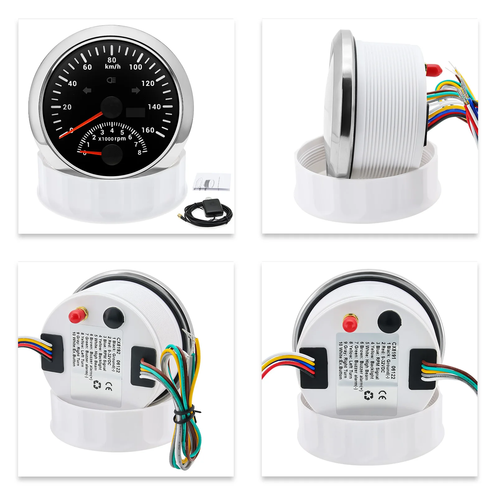 85mm Digital Car Truck Boat GPS Speedometer Gauge 0-160KM/H 2 In 1 8000RPM Tachometer For 12V 24V Car Boat Marine Customed