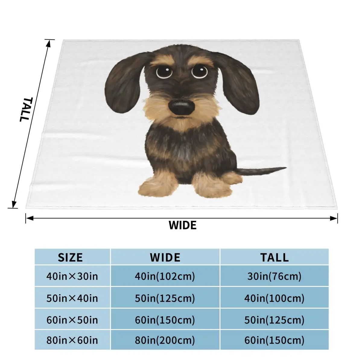Wirehaired Dachshund Cute Wire Haired Wiener Dog Blankets Soft Flannel Throw Blanket Cover for Bed Living room Picnic Travel