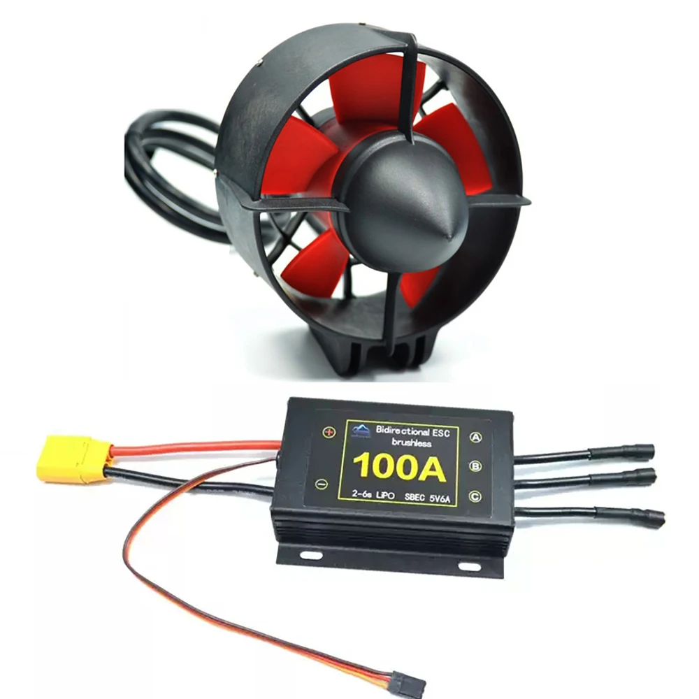 Propulsore subacqueo 12-24V, motore brushless con spinta da 23,1 libbre/25,4 libbre con ESC impermeabile 100A per kayak robot subacquei Barche ROv