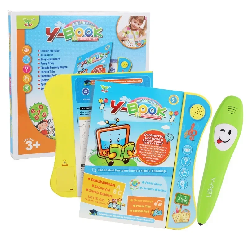 Bolígrafo de lectura de puntos electrónicos para niños, máquinas de aprendizaje de inglés chino, tableta interactiva, juguete educativo, 20 páginas