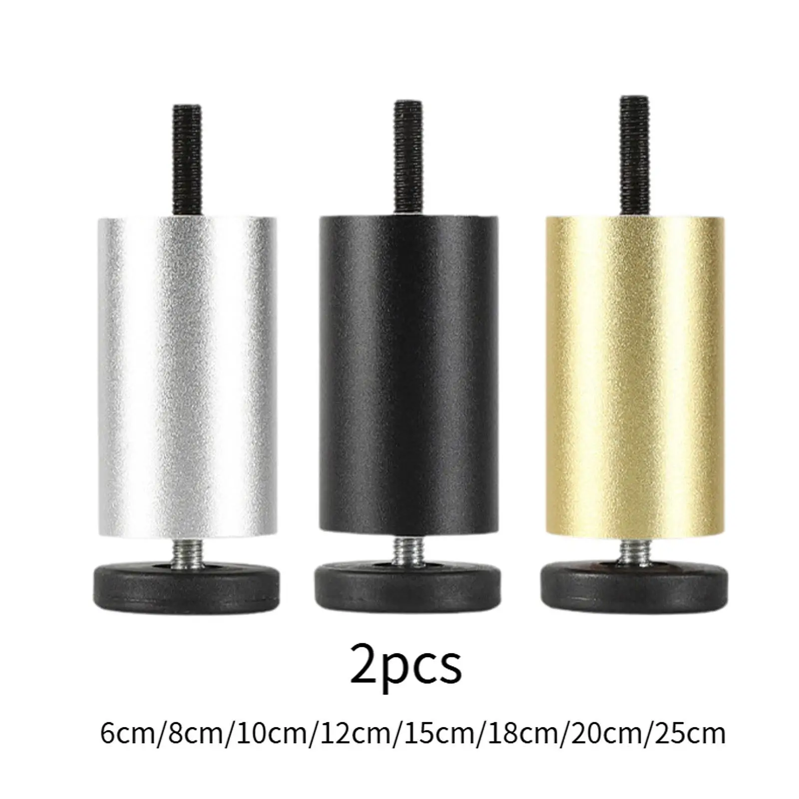 2Pcs Adjustable Furniture Legs Aluminum Alloy Support Legs Replacement for Chair Couch Refrigerator Air Conditioner Cabinet