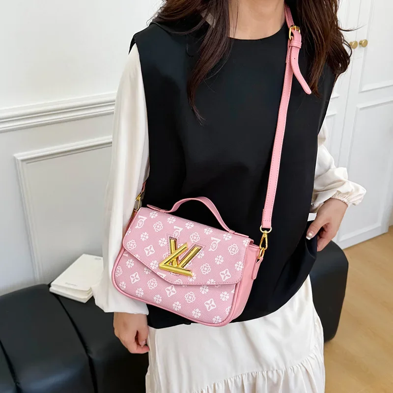 

Ladies' New Pillow Bag - Trendy Handheld Versatile Large-capacity Monogram Printed Crossbody Small Square Bag