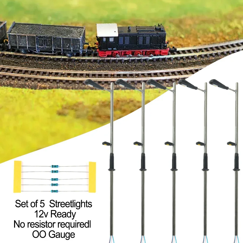 

5pcs LED Platform Lights White Lamp For Model Railways OO HO Yard Lights Model Lamp Scenery Decoration Architecture Building