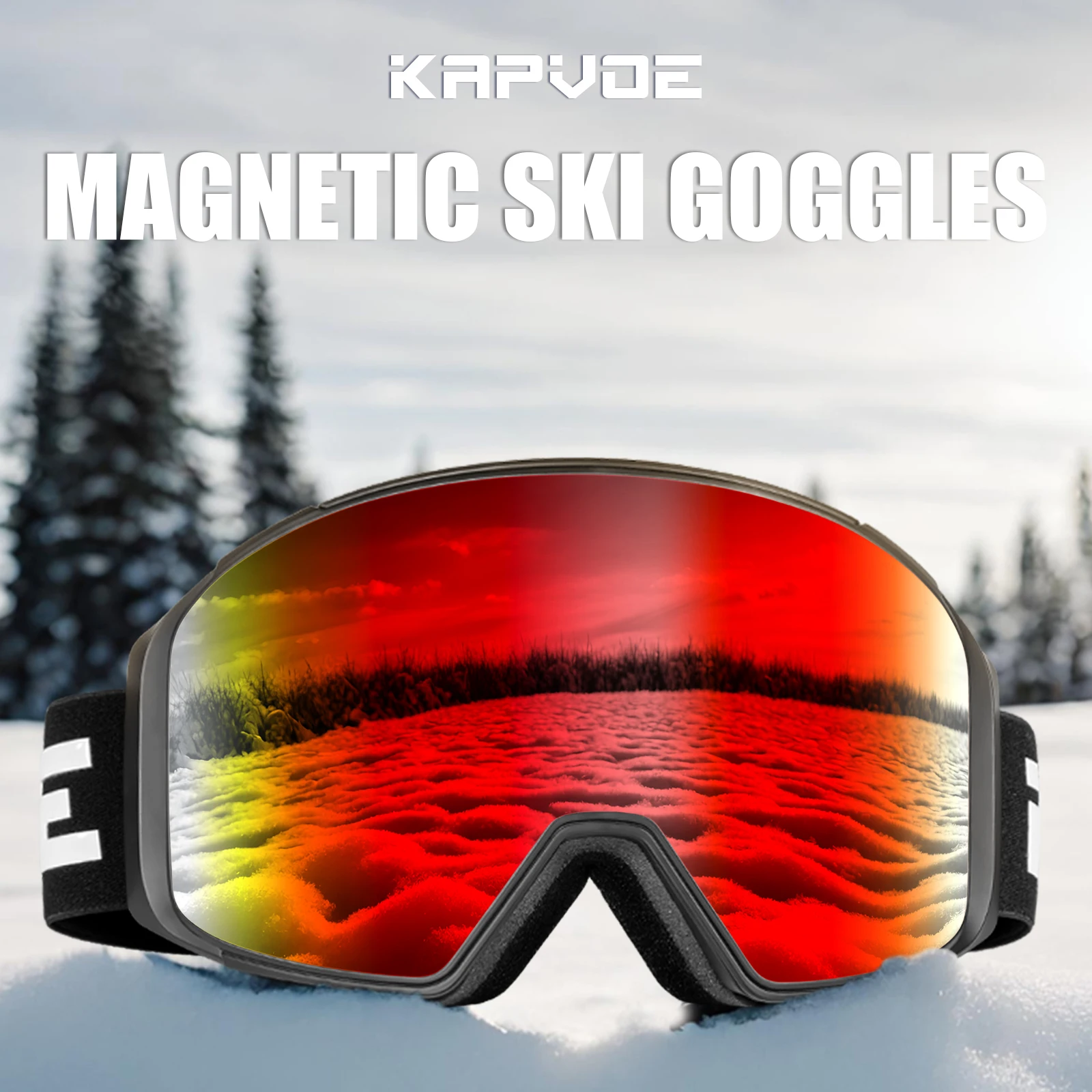 Kapvoe уличные солнцезащитные очки для катания на лыжах и сноуборде, лыжная маска, противотуманная защита UV400, очки для снегохода, мужские и женские зимние очки