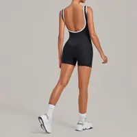 Sleeveless Backless Gym Rompers Women Sexy Monkeys One Piece Clothing Summer Sporty Tank Short Jumpsuit Fitness Short Overalls