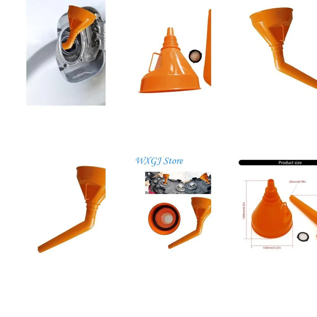 37JE قمع الفم العريض من الفم البلاستيكي أداة استنزاف مرنة للدراجة النارية للسيارة