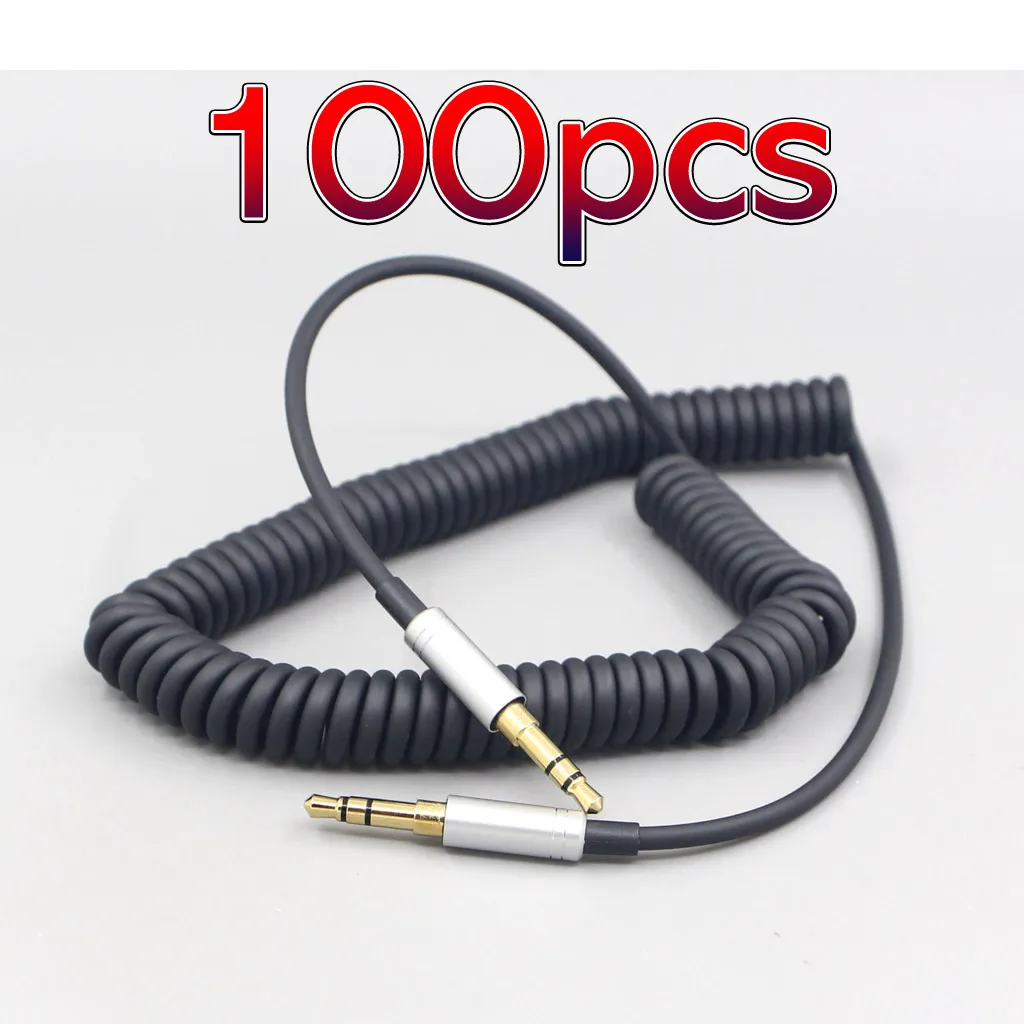 100pcs Black Replacement Spring telescopic 3.5mm Cable for MARSHALL MONITOR Major Headphones Earphone LN007737