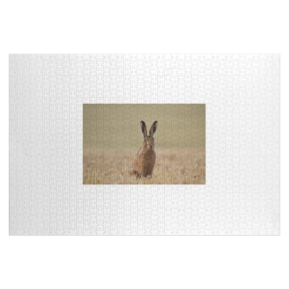 hare in stubble fields Jigsaw Puzzle Animal Game Children Customizable Gift Personalized Gifts Puzzle