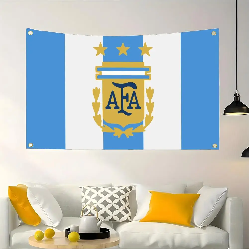 1PC Famous Argentina Flags Retro Football Wall Hanging Banner for Bedroom Gaming Room Aesthetic