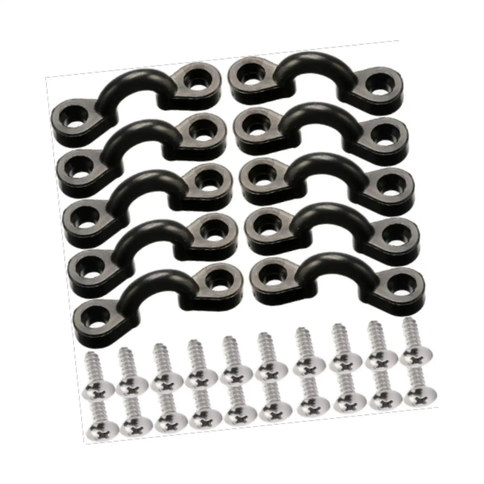 مجموعة أدوات تزوير القارب من النايلون الأسود مع براغي من الفولاذ المقاوم للصدأ لملحقات التجديف