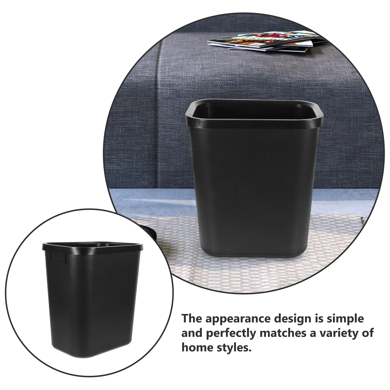 

Alipis Space Saving Plastic Trash Can for Kitchen Home Office Narrow Spaces Under Desk Bin for Dorms Commercial Use