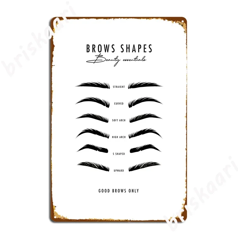 Brows Microblading Eyebrow Shapes Poster Metal Plaque Club Home Custom Garage Club Wall Decor Tin Sign Poster