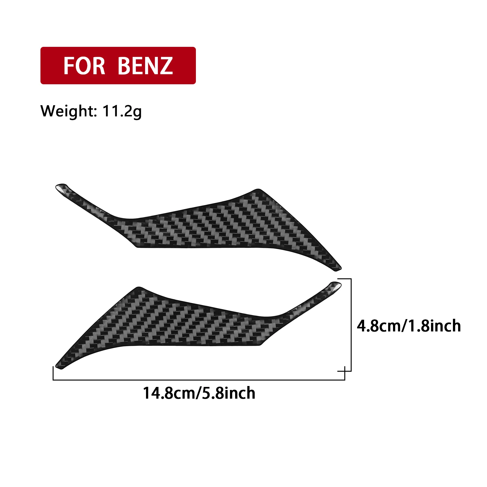For Benz C Class W206 2022—2024 GLC 2023 2024 Carbon Fiber Trim Steering Wheel Sides Strip Interior Cover Decorative Sticker