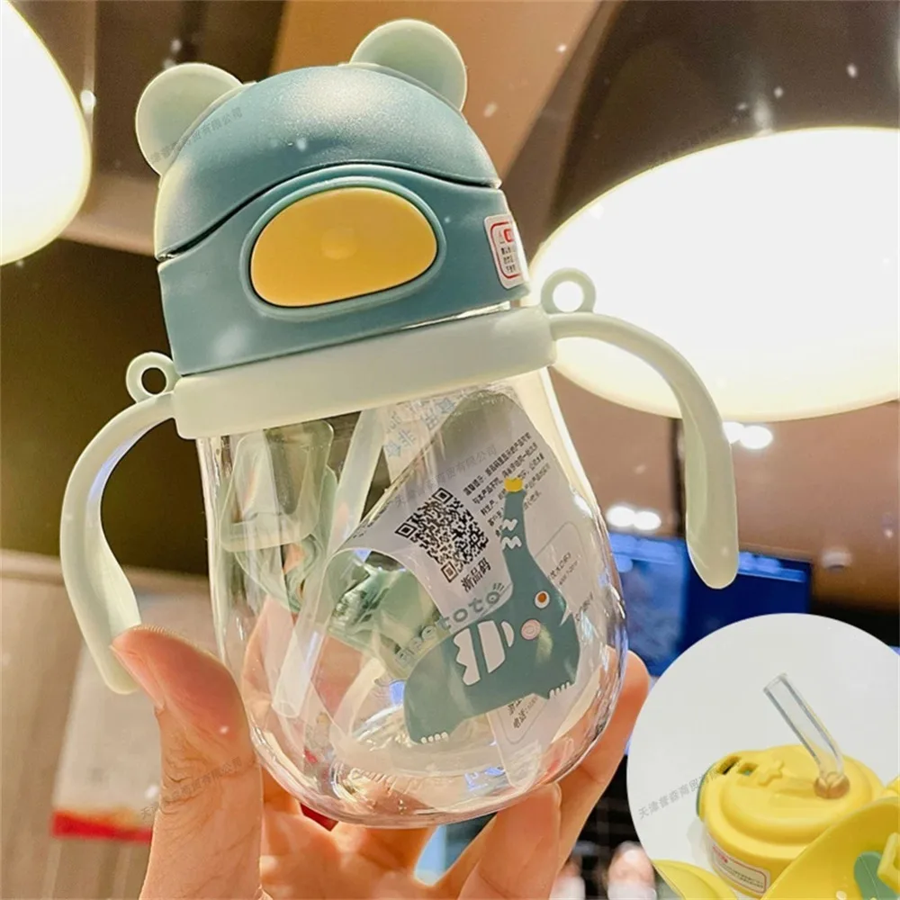 Image 5: 350ml bébé alimentation tasse d'eau potable avec paille Anti-étouffement incassable enfants bouteille d'eau Bebe apprentissage tasses d'eau potable