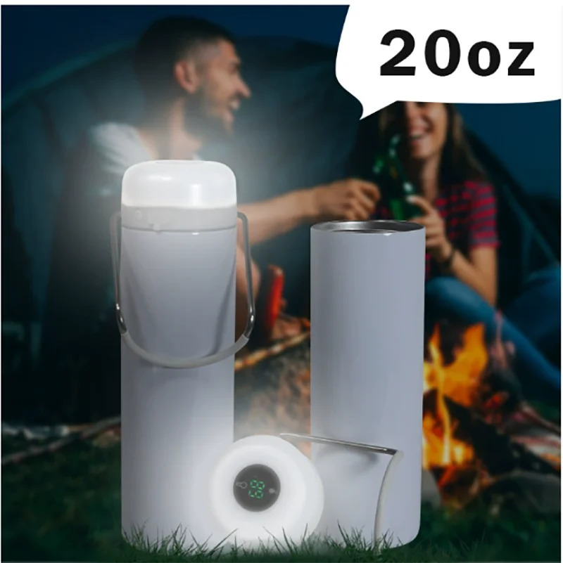 

Sublimation Thermos Bottle Intelligent Temperature Display Vacuum Flasks With Light Insulated Cup Portable Handle Water Bottle