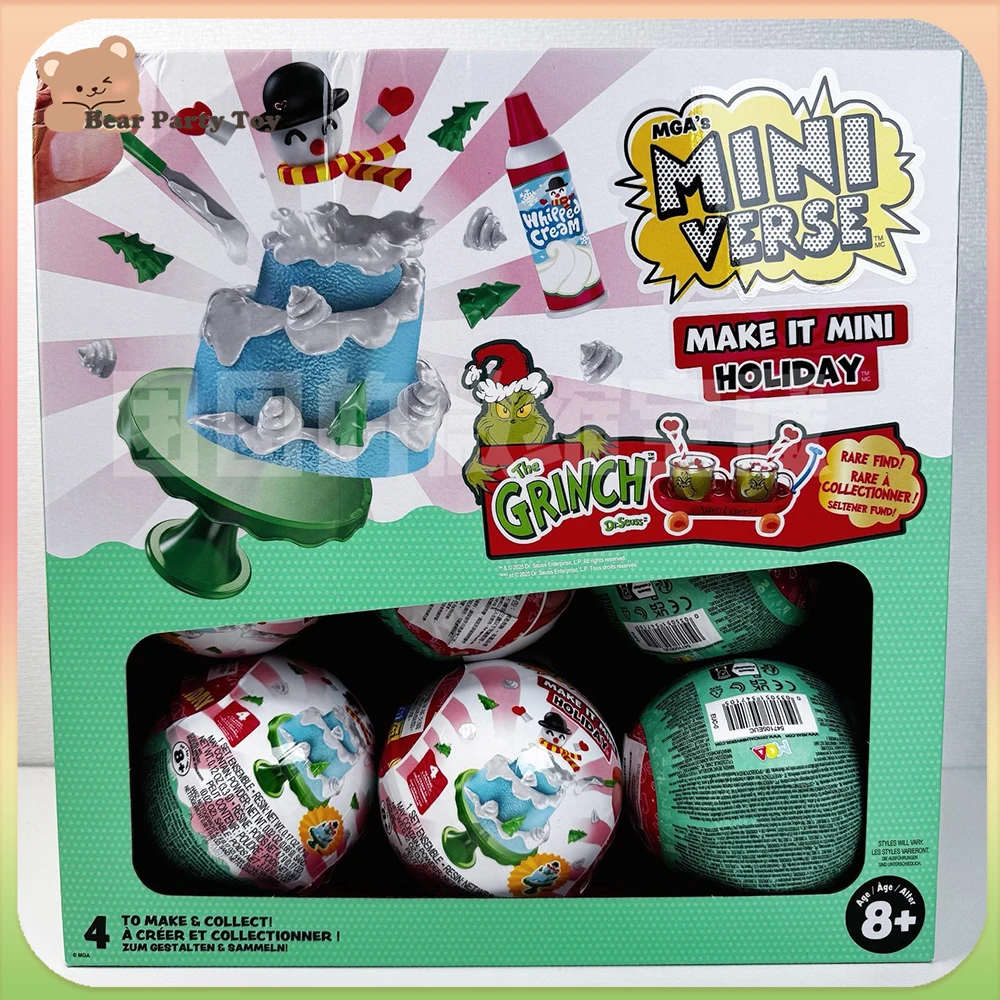 جديد Mga Miniverse Make It Mini Holiday Series صندوق أعمى عيد الميلاد صندوق غامض اللعب منزل لعبة الكرة لتقوم بها بنفسك لعبة طفل هدايا عيد الميلاد #1