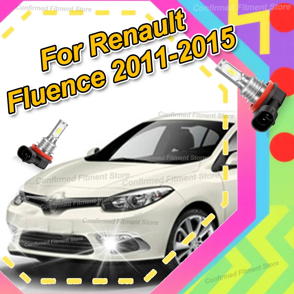 2pcs LED Fog Light Blub Lamp For Renault Fluence 2011 2012 2013 2014 2015