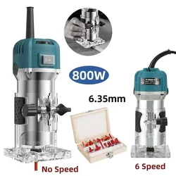 800/2000W Electric Wood Router Electric Trimmer Wood Trimmer Router Tool Carving Router Tool Power Carpentry Tool Combo Kit