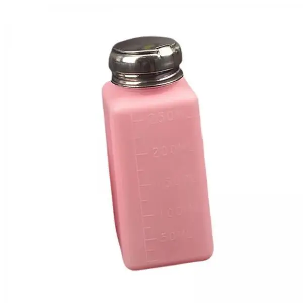 Cosmetic Bottle Press Down Liquid Dispenser Empty Refillable Container with Scale for Nail Polish Remover and Cleansing Water