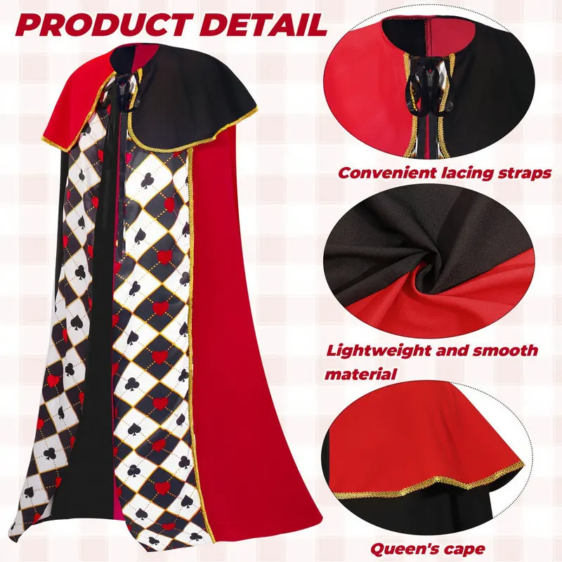 Alice in Wonderland Cross-Border Cosplay Red Heart Queen Halloween Festival Role-playing Costume Women's Ethnic Stage Costume