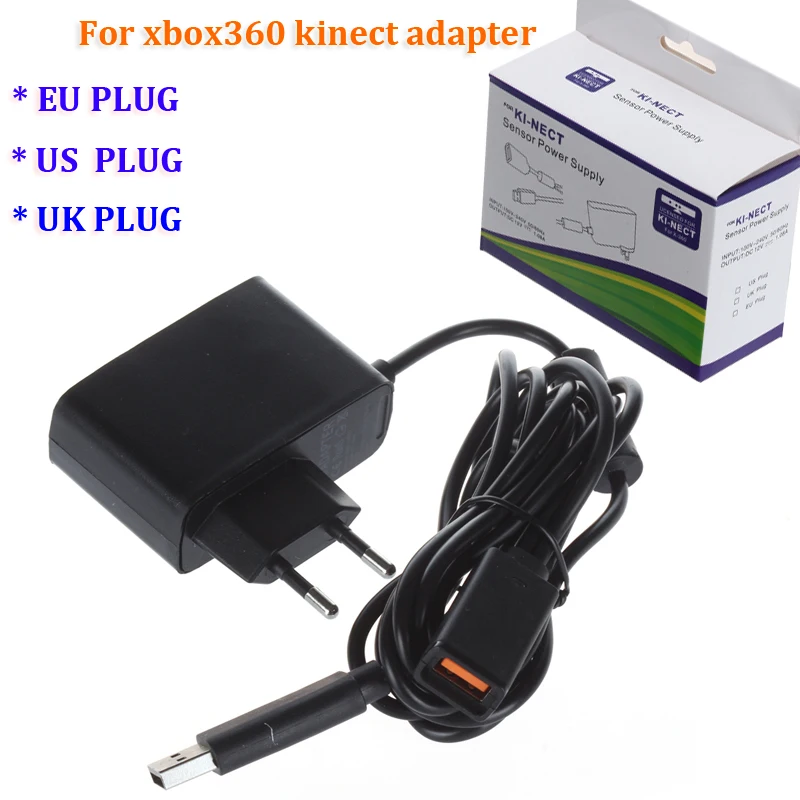 USB AC Adapter Power Supply With USB Charging Cable Suitable For EU USA UK XBOX360 XBOX360 Kinect Sensor