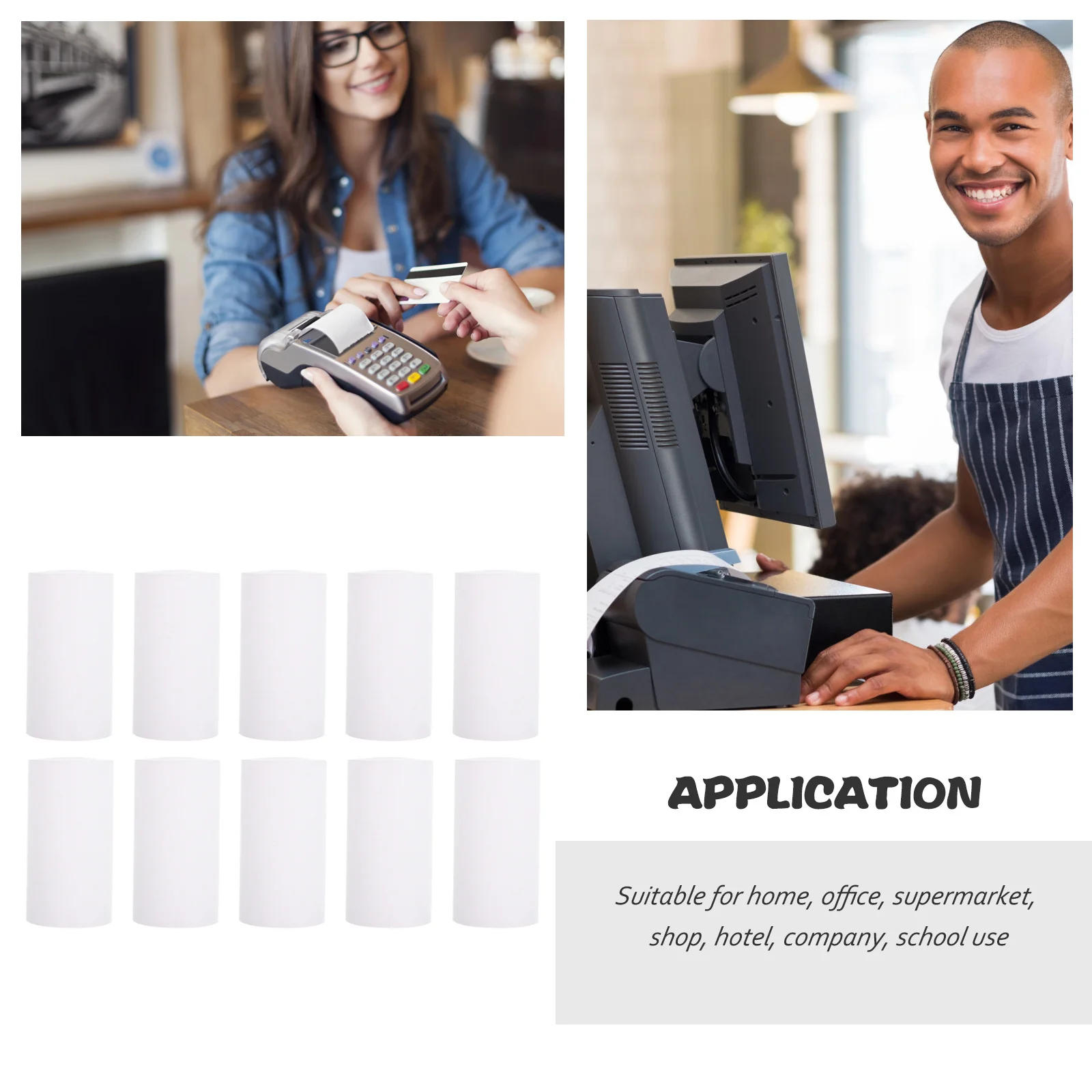 10 لفات من الورق الحراري الفاخر لطابعة Pos خالية من الوبر ومقاومة للبرمغ وطباعة شفافة للاستخدام المنزلي والمكتب والسوبر ماركت