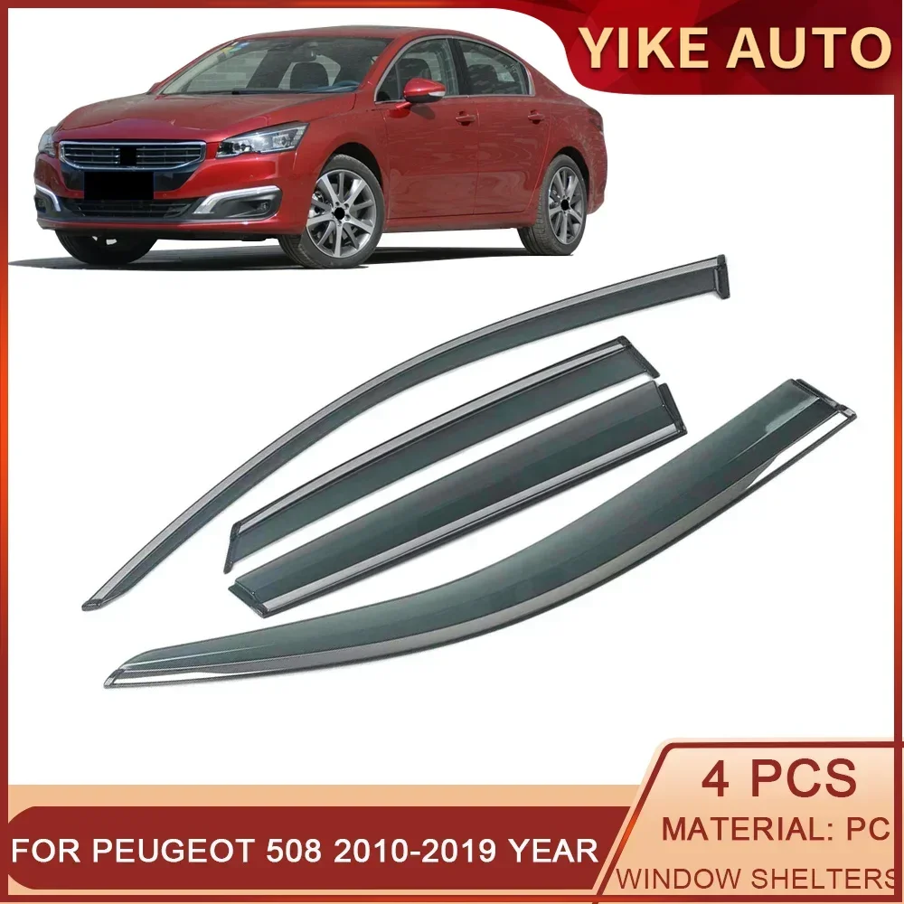 

For PEUGEOT 508 2010-2019 Car Window Sun Rain Shade Visor Shield Shelter Protector Cover Trim Frame Sticker Exterior Accessories