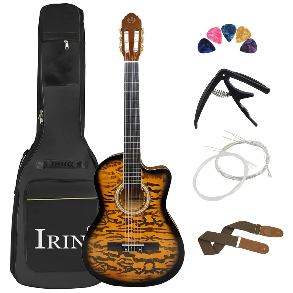 

39 Inch Classical Guitar Kit 6 Strings 19 Frets Basswood Classic Guitarra With Bag Capo Strings Picks Guitar Parts & Accessories