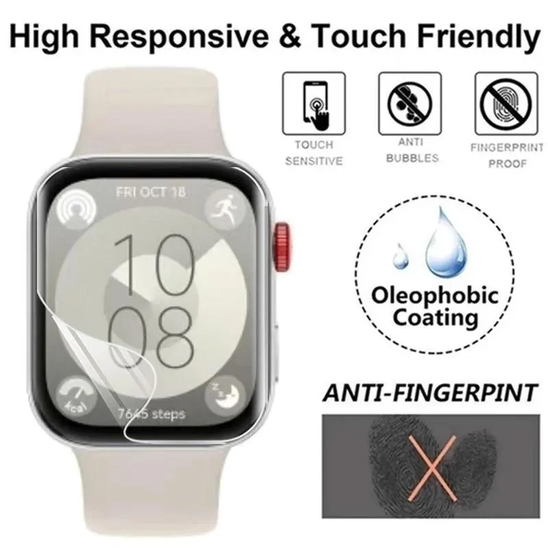 TPU 스크린 보호 필름, 흠집 방지 필름, 풀 커버, 울트라 HD PMMA 보호 필름 (화웨이 워치 Fit3 용)