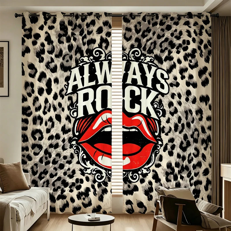 2Pcs Microfiber Curtain Set,Machine Washable,Easy Hanging & Installation,Multi-Sizes,85% Light Blocking,Wild Leopard Print