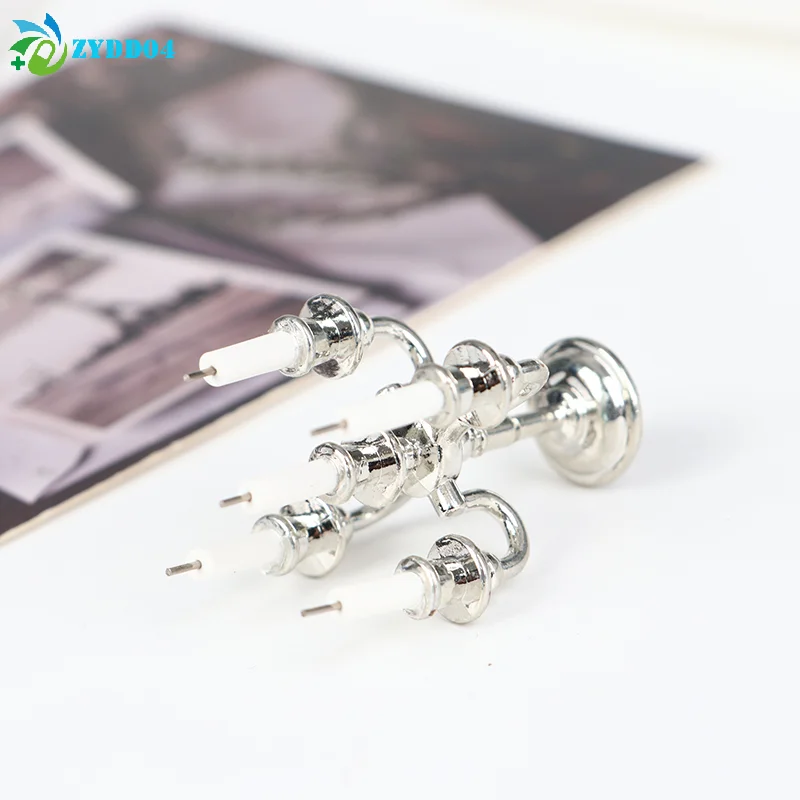 ● Świecznik do domku dla lalek 1:12, miniaturowy świecznik, akcesoria dla lalek, model sceny z zabawkami, rekwizyty fotograficzne, zabawka dla dzieci, prezent.