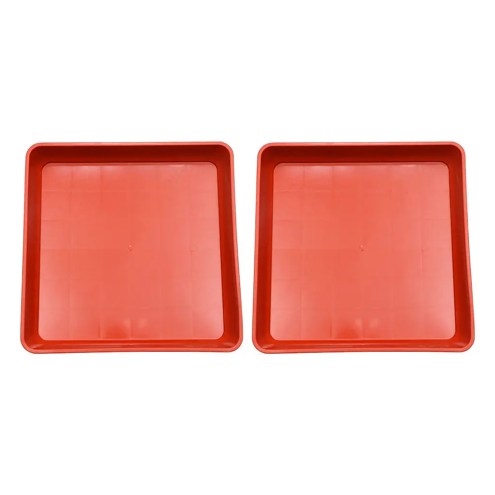 2Pcs Premium Resin Plant Tray Square Shape for Indoor Outdoor Garden Flower Pots Bonsai Succulent Plants Drip Saucer Plastic